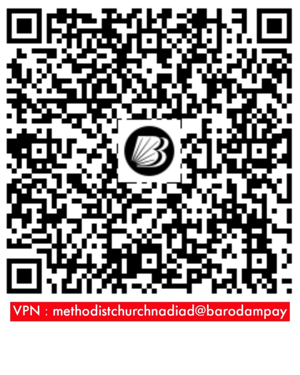 QR code for donations to Methodist Church Nadiad